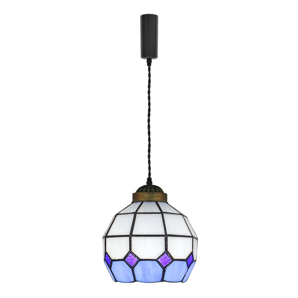 FSliving Pendant Light for Duct Rail Tiffany Light Mosaic Lamp Colorful Stylish Stained Glass Antique Ethnic Artistic Lighting Fixture LED Compatible 