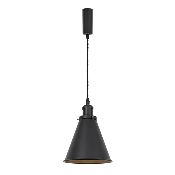 FSLiving Matte Black Cafe Atmosphere Pendant Light Adjustable Length Cord Storage Flange Interior Lighting Scandinavian Pendant Lamp Stylish Interior Lighting Fixture Ceiling Lighting Hanging Light E26 Kitchen LED Electric Masculine Duct Rail Light 