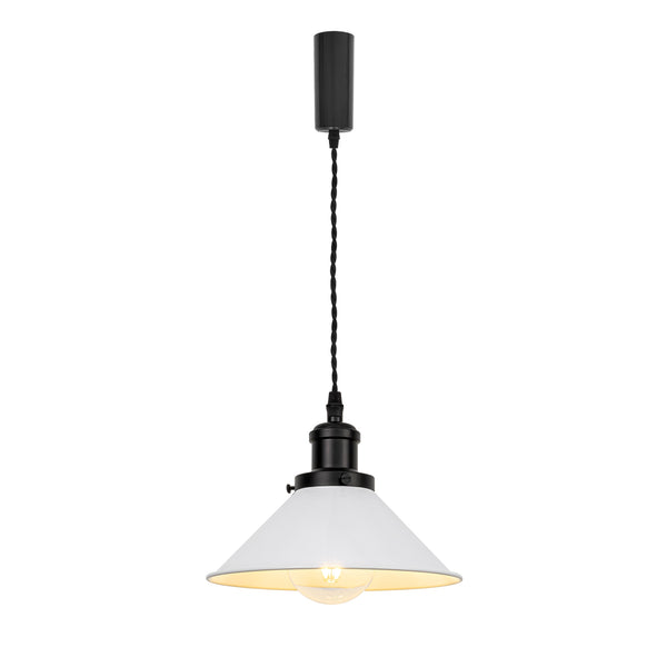 FSLiving Matte Black Cafe Atmosphere Pendant Light Adjustable Length Cord Storage Flange Interior Lighting Scandinavian Pendant Lamp Stylish Interior Lighting Fixture Ceiling Lighting Hanging Light E26 Kitchen LED Electric Masculine Duct Rail Light 