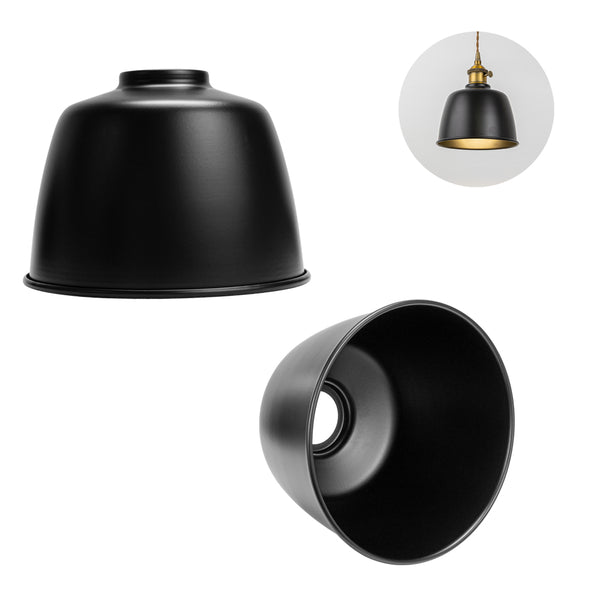 2 Pack Replacement Lamp Shade Shade Only Stylish Black Pendant Light Shade Aluminum Stylish Bracket Light Shade 