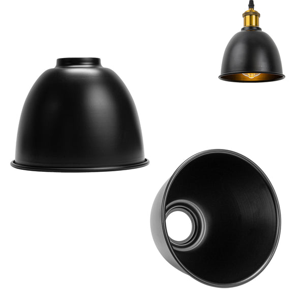 2 Pack Replacement Lamp Shade Shade Only Stylish Black Pendant Light Shade Aluminum Stylish Bracket Light Shade E26 