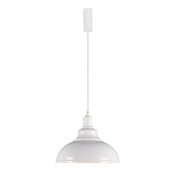 FSLiving Cafe atmosphere pendant light, adjustable length, cord storage flange included, hanging light, E26, kitchen, LED, electric, duct rail light, masculine, white 