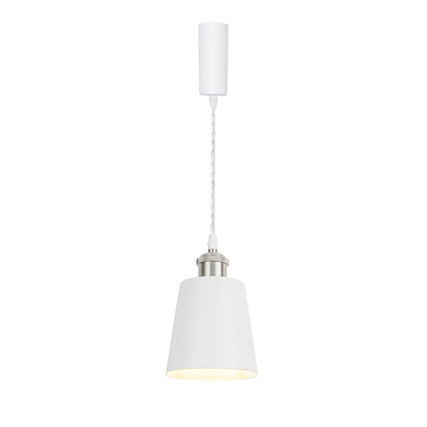 FSLiving Cafe atmosphere pendant light, adjustable length, cord storage flange included, hanging light, E26, kitchen, LED, electric, duct rail light, masculine, white 