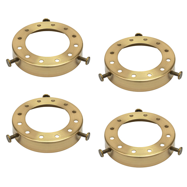 fsliving 4pcs Copper Color Light Fixture Mounting Holder Fastener Shade Fixing Ring Cover Screw 3 Holes Parts DIY Fixing Ring for Wall Mounted Lighting Wall Mounted Light Bracket Light Wall Lamp Wall Mounted Pendant Light 