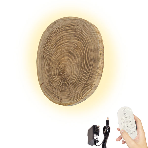 FSLiving [No electrical work required] Rechargeable Wood Remote control included Wooden bracket light with hooks Indirect lighting Wall-mounted lighting Ambience Rental lighting Rental Wall-mounted