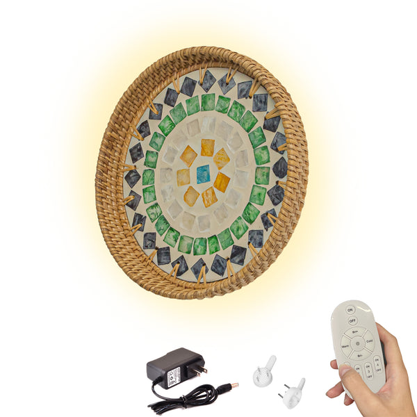 FSLiving [No electrical work required] Rechargeable, cute leaf, remote control included, bracket light with hook, indirect lighting, wall-mounted lighting, atmosphere, rental lighting, rental, wall-mounted BD2616