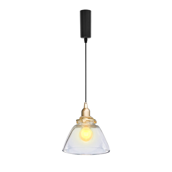 FSLIVING Clear Glass Shade E17 Brass Socket Retro Pendant Light 1 Light Pendant Interior Lighting Cafe 