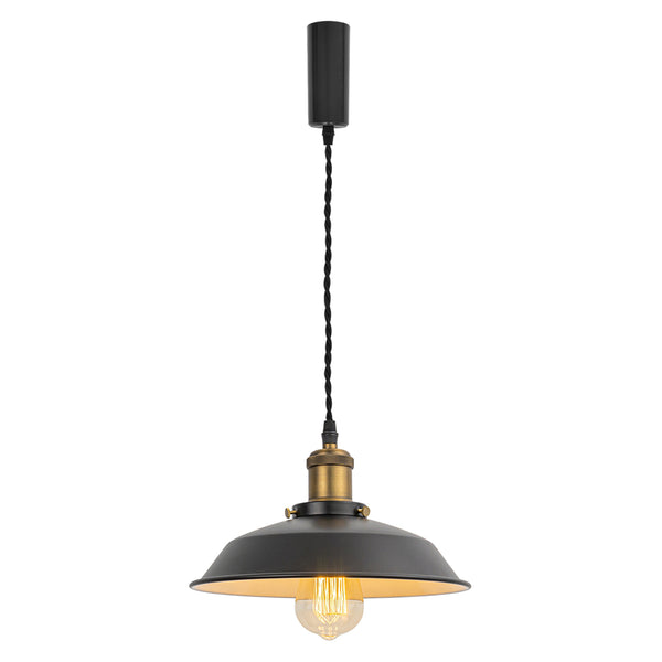 FSLiving Cafe atmosphere pendant light, adjustable length, cord storage flange included, hanging light, E26, kitchen, LED, electric, duct rail light 