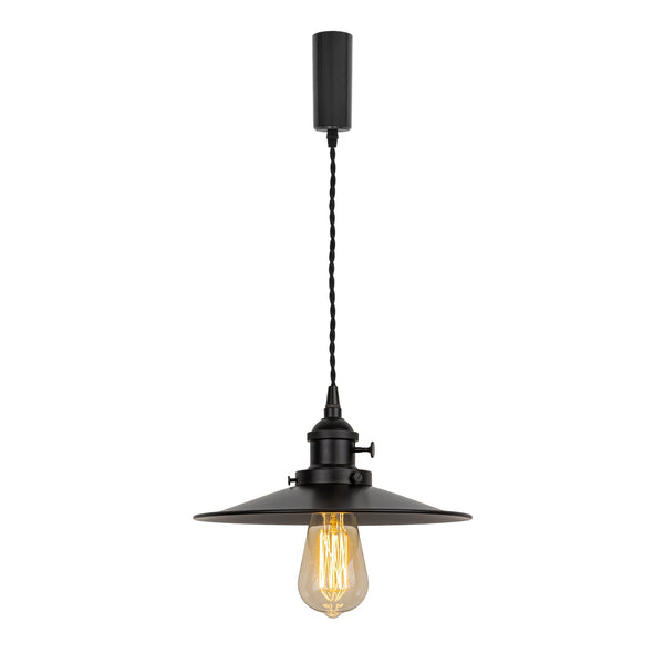 fsliving 26cm diameter matte black with rotating switch retro pendant light interior lighting Nordic pendant lamp stylish interior lighting fixture ceiling lighting hanging light E26 kitchen LED electric duct rail light 