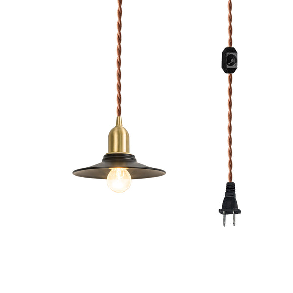 FSLiving Brass Socket, Brass Color, Pendant Light, Outlet Type, Scandinavian, Indirect Lighting, Ceiling Lighting, LED Compatible, e26, Dimmer Included, Rental, Copper