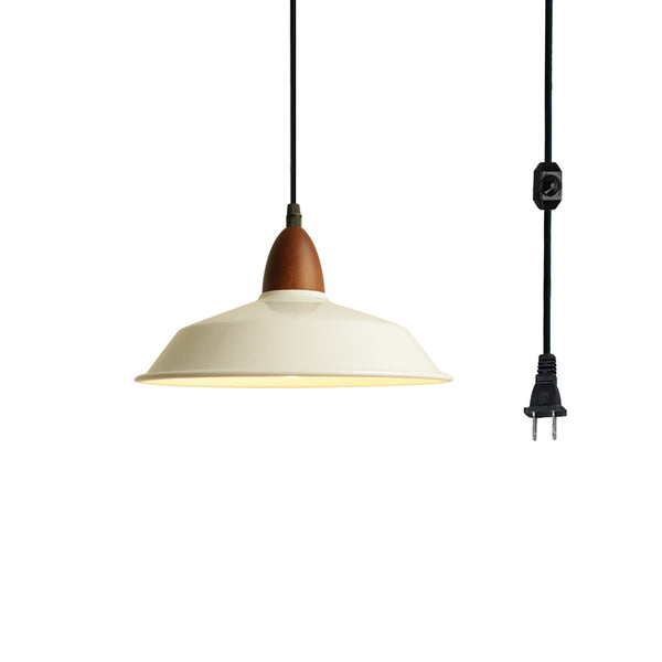 FSLiving Wooden Pendant Light, Outlet Type, Scandinavian, Indirect Lighting, Ceiling Lighting, LED Compatible, E26, Dimmer Included, Suitable for Rental Properties, Wood Grain Socket, Wood Pendant Light, Sloped Ceiling Pendant Light, TB2867, DZ26CM-W