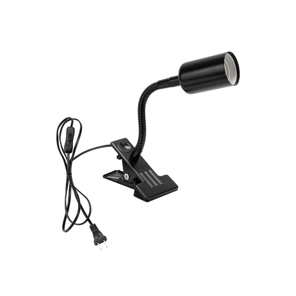 FSLiving Clip-on socket, outlet type, angle adjustable, spotlight, dimmable, for signs, blackboard lighting, clip light, cord length 1.8m, clip light, desk lamp, sign light