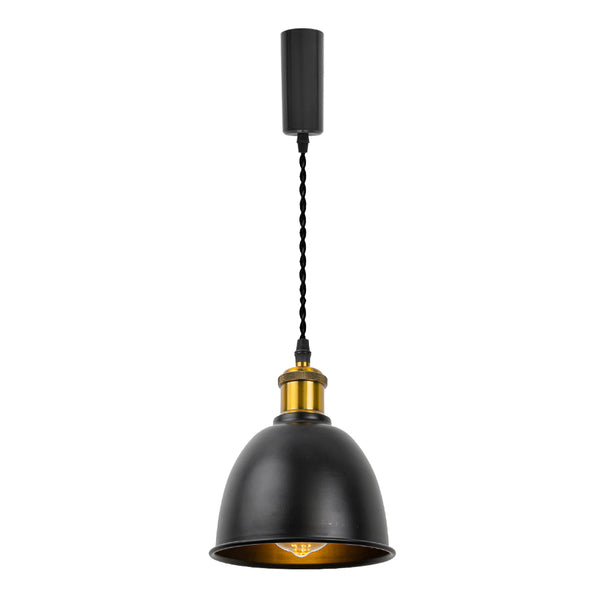 FSLiving Pendant Light with Cord Storage Cup, Interior Lighting, Scandinavian, Cafe, Pendant Lamp, Stylish Lighting Fixture, Ceiling Lighting, Hanging Light, E26, Kitchen, LED, Electric, Duct Rail Light, TB3118-JGT 