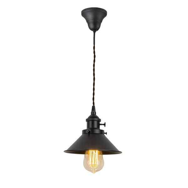 FSLiving Matte Black Rotating Switch Ceiling Light Pendant Light with Cup Interior Lighting Pendant Lamp Ceiling Light Black 