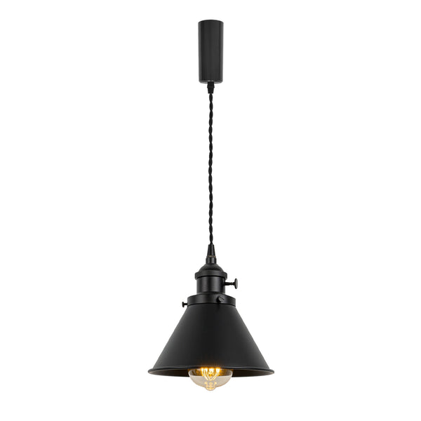 fsliving Matte Black with Rotating Switch Retro Pendant Light Interior Lighting Scandinavian Pendant Lamp Stylish Interior Lighting Fixture Ceiling Lighting Hanging Light E26 Kitchen LED Electric Duct Rail Light 