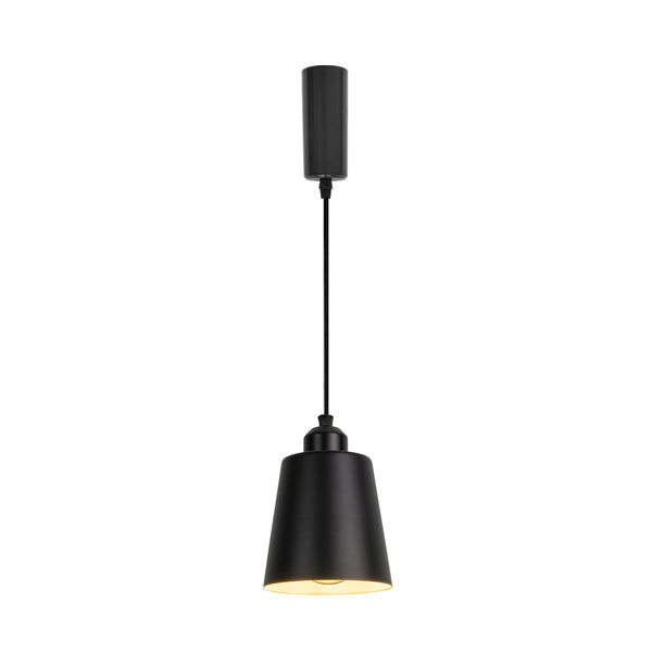 FSLiving Cafe atmosphere pendant light, adjustable length, cord storage flange, hanging light, E26, kitchen, LED, electric, duct rail light, masculine, black 