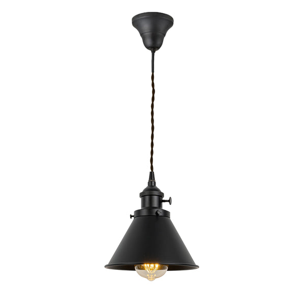 FSLiving Matte Black Rotating Switch Ceiling Light Pendant Light with Cup Interior Lighting Pendant Lamp Ceiling Light Black 