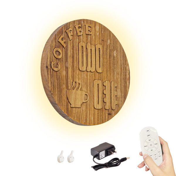 FSLiving [No electrical work required] Rechargeable Wood with remote control Wooden bracket light with hooks Indirect lighting Wall-mounted lighting Ambience Rental lighting Rental Wall-mounted BD2614