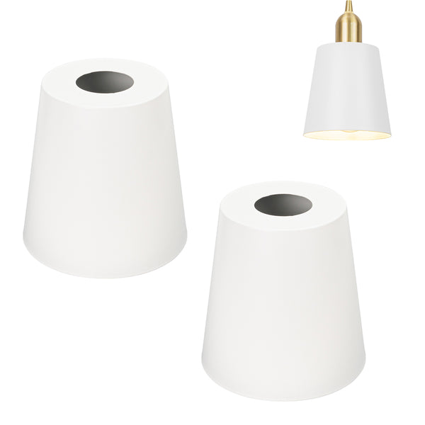 2 Pack "Replacement" Lamp Shade Shade Only Stylish White Pendant Light Shade Aluminum Stylish Bracket Light Shade E26 