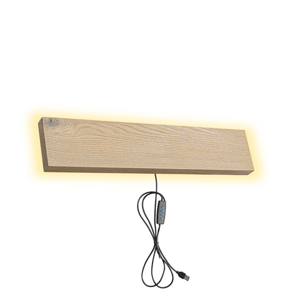 FSLiving [No electrical work required] USB Wood Bracket Light with Hooks Indirect Lighting Wall Lighting Ambience Rental Lighting Rental Wall Mounted