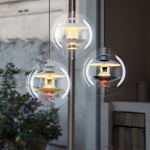 fsliving Pendant Light Ball Bulb Interior Scandinavian Kitchen Dining 1 Light Clear Cafe Lighting E26