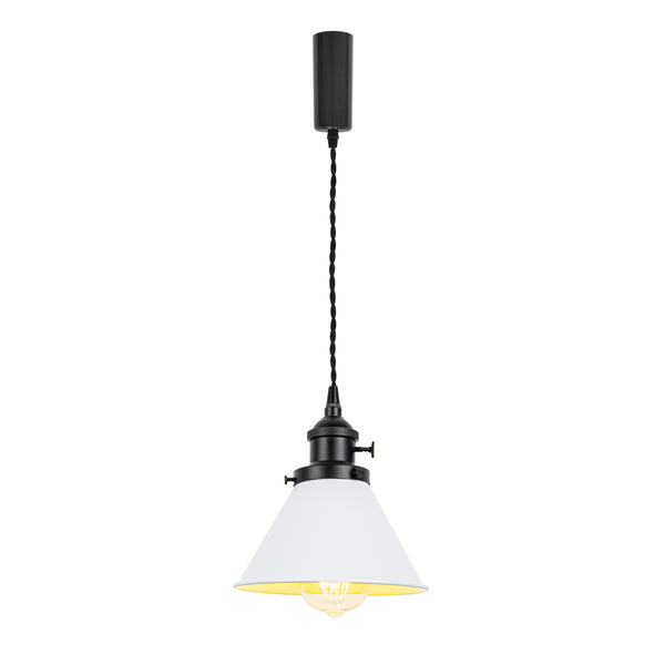 fsliving Matte Black with Rotating Switch Retro Pendant Light Interior Lighting Scandinavian Pendant Lamp Stylish Interior Lighting Fixture Ceiling Lighting Hanging Light E26 Kitchen LED Electric Duct Rail Light 