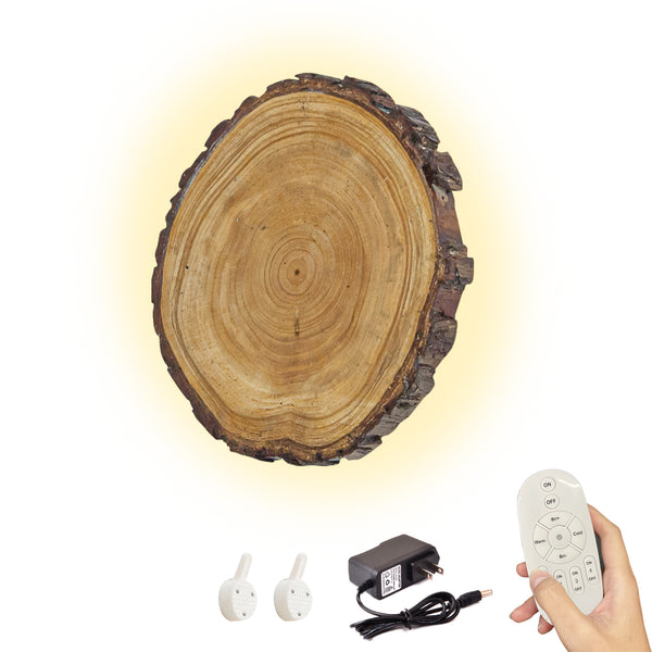 FSLiving [No electrical work required] Rechargeable Wood with remote control Wooden bracket light with hooks Indirect lighting Wall-mounted lighting Ambience Rental lighting Rental Wall-mounted BD2613