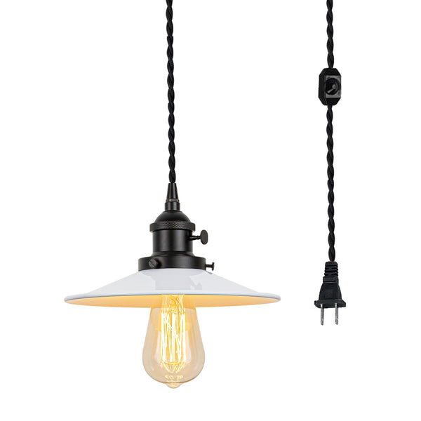 FSLiving Matte Black with Rotating Switch Pendant Light Outlet Type Nordic Stylish Antique Modern Retro Lighting Fixture Lighting Indirect Lighting Ceiling Lighting LED Compatible e26 Dimmer Compatible Rental