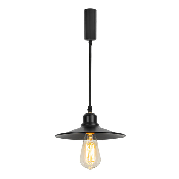 FSLiving Pendant Light, Duct Rail Light, Adjustable Length, Comes with Cord Storage Cup, Interior Lighting, Scandinavian Pendant Lamp, Stylish, For Interior Use, Black, TB1811 