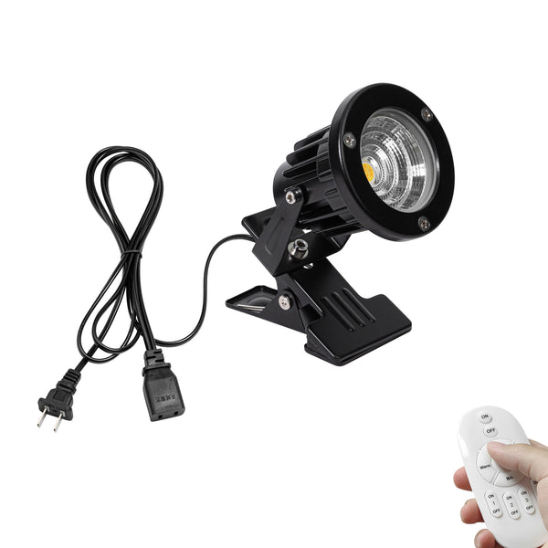 FSLiving 7W, dimmable, light color can be changed, remote control included, warm white/daylight/natural light, for signs, blackboard lighting, LED clip light, 3m cord length, with connecting outlet, LED clip light, rainproof clip light, desk lamp 