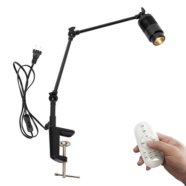 FSLIVING Arm Light Clip-on Spotlight Variable Light Distribution Angle Adjustable Clip Light Remote Control New Life Rental Lighting Rental Lighting Equipment Reading Light LED Light Luminous Angle Adjustment 7W Table Lamp