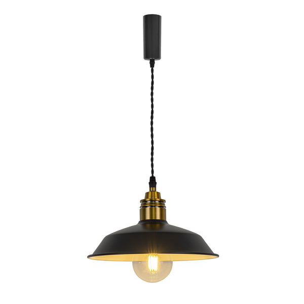 FSLiving Diameter 26cm Cafe atmosphere Pendant light Adjustable length Cord storage flange included Interior lighting Scandinavian Pendant lamp Stylish Interior lighting Ceiling lighting Hanging light E26 Kitchen LED Electric Duct rail light 