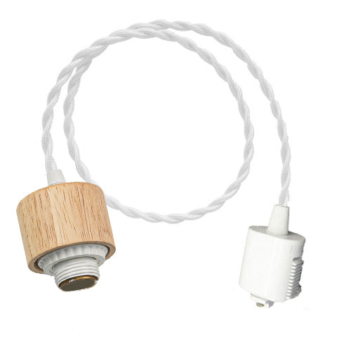 FSLIVING Wooden Socket 1 Light Pendant Interior Lighting Cafe LED Bulb Compatible E26 Light Socket 