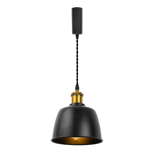 FSLiving Pendant Light with Cord Storage Cup, Interior Lighting, Scandinavian, Cafe, Pendant Lamp, Stylish Lighting Fixture, Ceiling Lighting, Hanging Light, E26, Kitchen, LED, Electric, Duct Rail Light, Rental Lighting, Masculine, TB3119-JGT 