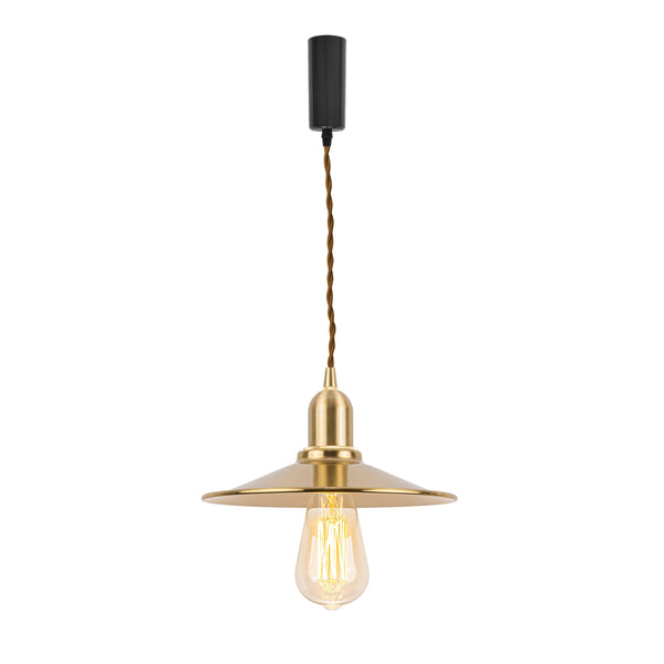 FSLiving Pendant Light, Brass Color Shade, Interior Lighting, Scandinavian, Cafe, Pendant Lamp, Stylish, Lighting Fixture, Ceiling Lighting, Hanging Light, E26, Kitchen, LED, Electric, Duct Rail Light, Diameter 22cm 