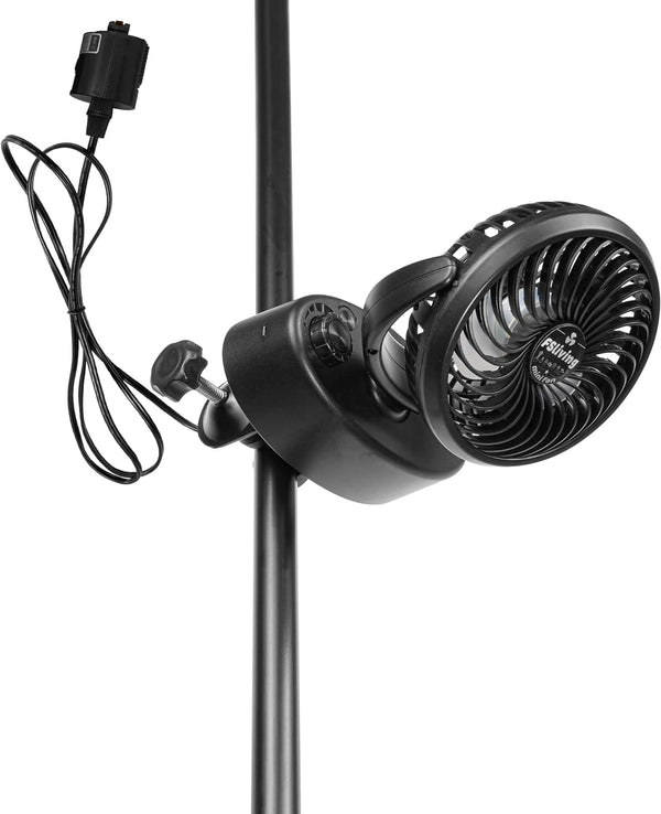 FSLIVING Plant Circulator Blower Clip-on Corded Duct Rail Light Rail Adjustable Wind Power Automatic Swing for Houseplants Adjustable Angle Ventilation Air Circulation Black Suitable for Planter Racks