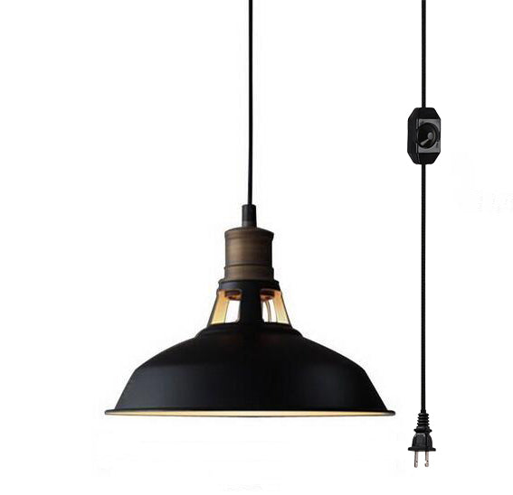 FSLiving Pendant Light, Outlet Type, with Dimmer Switch, Retro Pendant, No Construction Required, Rental Lighting, Cord Length 4.5m TB0196