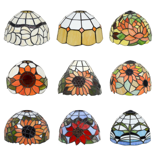 Lampshade Replacement Lighting Stained Glass Shade Single Item E26 Base Compatible Bracket Light Interior Retro Stained Glass