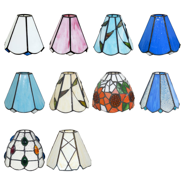 Lampshade Replacement Lighting Stained Glass Shade Single Item E26 Base Compatible Bracket Light Interior Retro Stained Glass