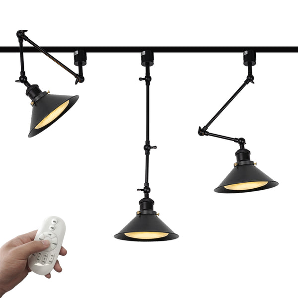 FSLiving Lighting Rail Light with Remote Control, Dimmable, Adjustable Color, Duct Rail Light, Arm, Adjustable Angle, E26 LED Compatible, Dimmable, Retro Lighting Fixture