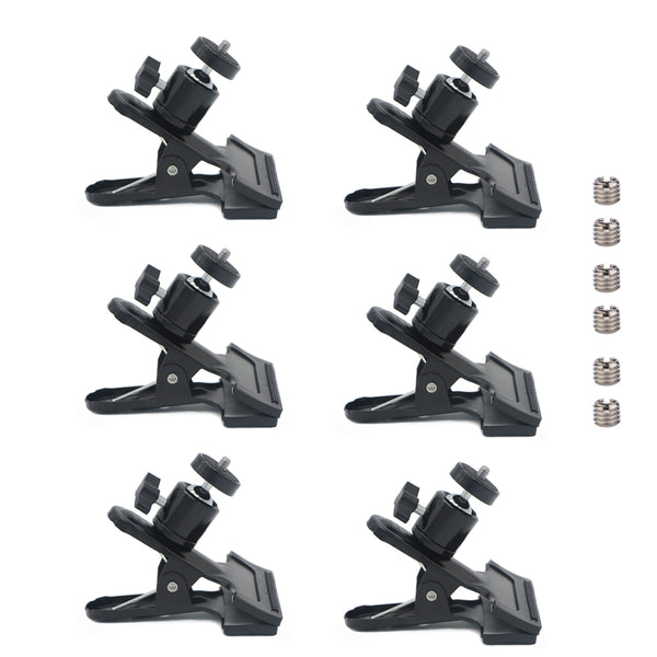 FSLiving 6-Piece Set, Free-Form Clip, 1/4 Screw, 3/8 Screw, Strong Tripod Clip, Camera Clip, Camera Stand, Smartphone Holder, Holder, Can Be Clipped Anywhere