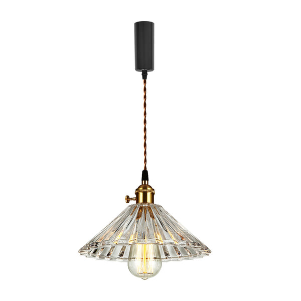 FSLiving Glass Shade Retro Pendant Light Adjustable Length with Cord Storage Cup Interior Lighting Scandinavian Pendant Lamp Stylish Interior Lighting Fixture Ceiling Lighting Hanging Light E26 Kitchen LED Electric Duct Rail Light 