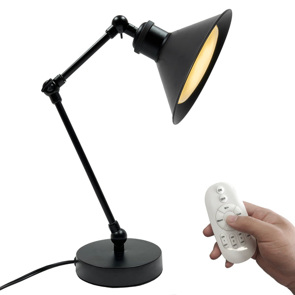 FSLiving With remote control, dimmable, adjustable color, table lamp, desk lamp, adjustable angle, bedside lamp, table lamp, retro, steam, antique table light, electric lamp, desk light, retro, stylish, leave it wherever you like, nice atmosphere