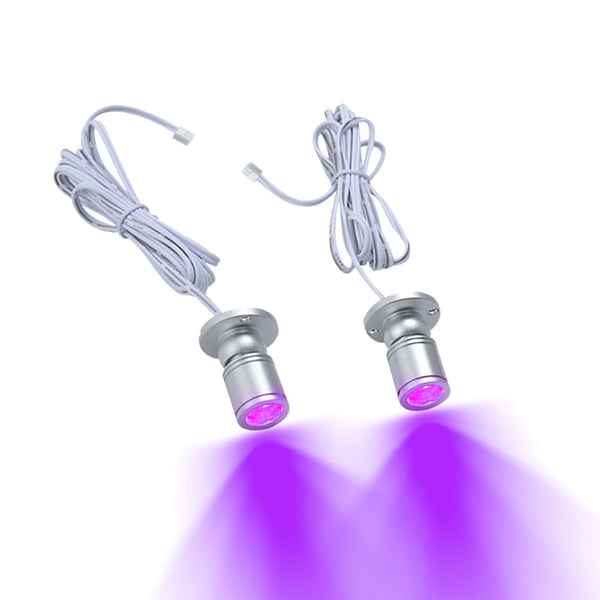 FSLiving 2pcs Purple Add-on Light Mini Spotlight Dimmable Jewelry Showcase Display Indirect Lighting Fixture 
