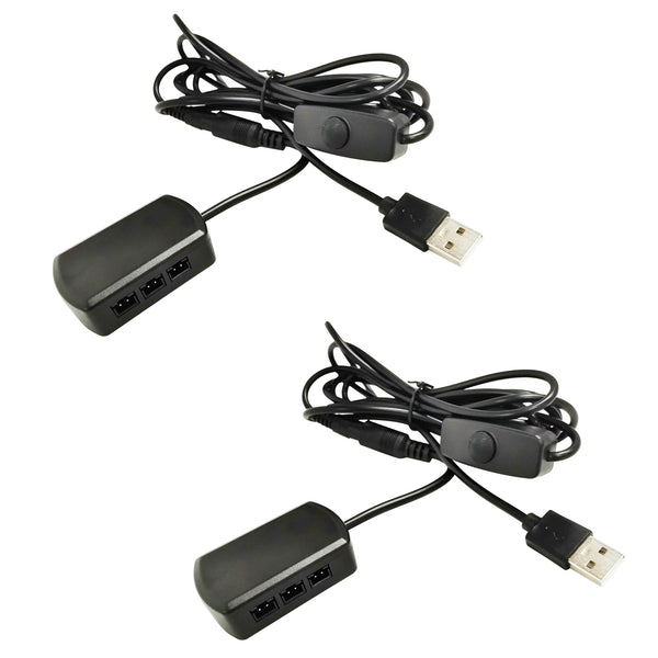 FSLiving 2 Sets Mini Spotlight Power Supply Cord 10 Branch Adapter USB Cord for Mini Spotlight with Dimmer Switch 2m Cord Showcase Display Indirect Lighting Lighting Fixture 