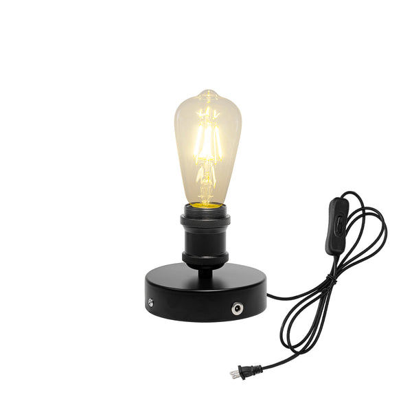 FSLiving Tischlampe Dimmbar mit Dimmschalter Retro Braunes Kabel Steam Antik Tischlampe Schreibtischlampe Schreibtischlampe Separat erhältlich (Iron Style)