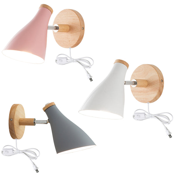 FSliving 3 Colors Available, Bracket Light, Outlet Type, No Electrical Work Required, With ON/OFF Switch, Scandinavian, Stylish, Cute, Wall Lighting, Wall Lighting with Cord, Entryway, Dressing Room, Store, Vanity, Washstand…