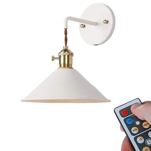No need to drill holes in the wall Suitable for rental properties Includes built-in battery LED bulb No electrical work required Bracket light Fixed with wall hook Macaron Stylish E26 base Easy to install Batteries sold separately White