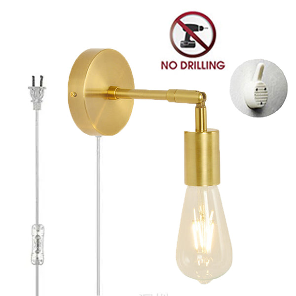 Corded wall light Bulb included Rental lighting No need to drill holes in the wall No construction required Fixed with wall hook 