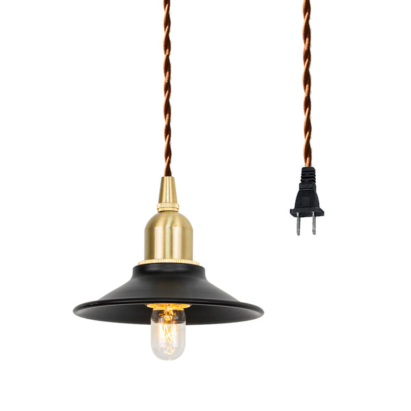 FSLIVING 2 colors available (black and white) Cute E17 brass socket Retro pendant light 1 light pendant outlet type interior lighting cafe 